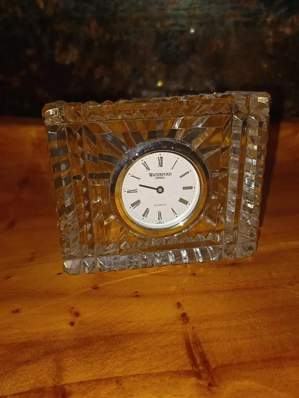 Waterford Clear Crystal Faceted Desk Clock